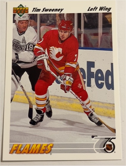 1991-92 Upper Deck #375 Tim Sweeney Calgary Flames — front