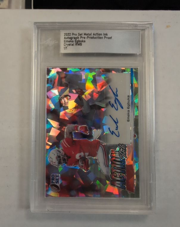 2022 Pro Set Metal Action Ink # Emeka Egbuka — front
