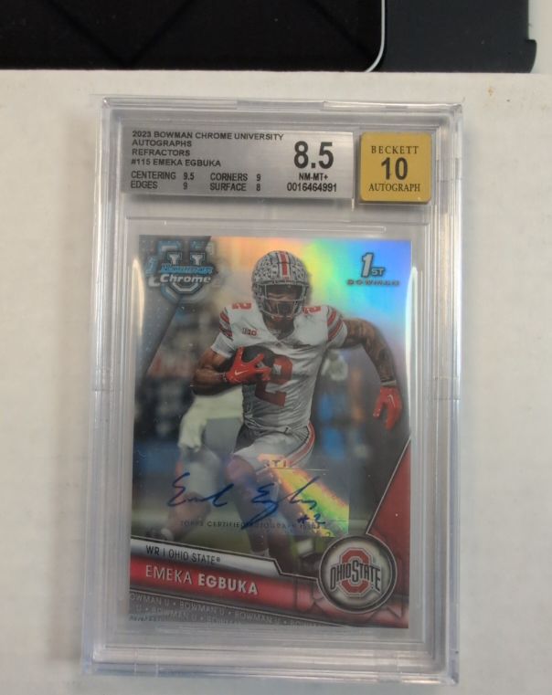 2023 Bowman Chrome University Autographs Refractors #115 Emeka Egbuka — front