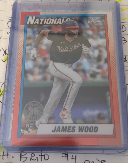 2025 Topps Chrome #90CB-15 James Wood 1990 Topps Baseball 35th Anniversary — front