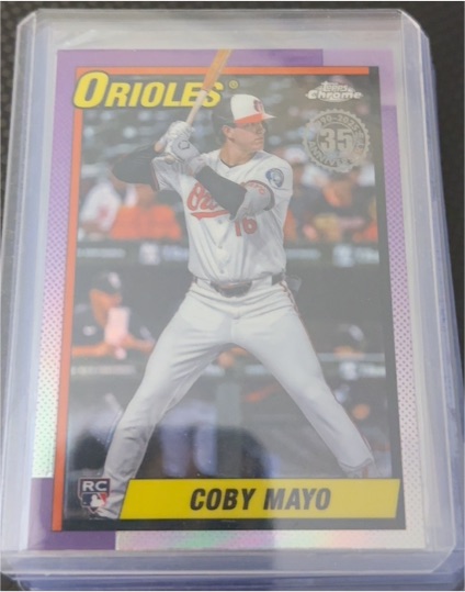 2025 Topps Chrome 1990 Topps 35th Anniversary #90CB-17 Coby Mayo — front