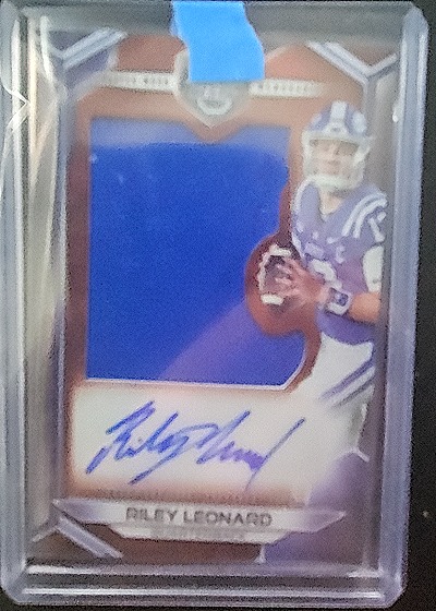 2023 Bowman University Best #JRA-RL Riley Leonard Rookie Jumbo Patch Auto — front