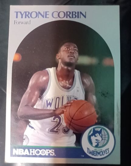 1990-91 NBA Hoops #186 Tyrone Corbin — front