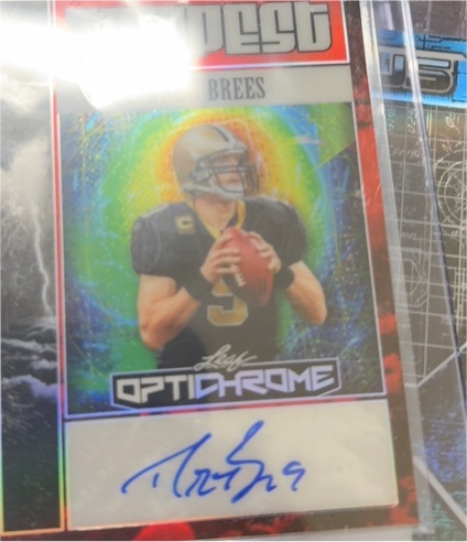 2025 Leaf Optichrome #1 Drew Brees — front
