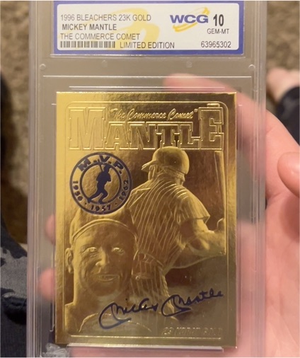 1996 Bleachers 23K Gold #Mickey Mantle The Commerce Comet — front