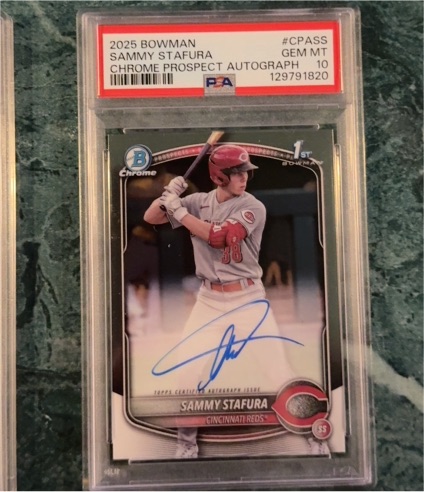 2025 Bowman Chrome Prospect Autograph #CPA-SS Sammy Stafura — front
