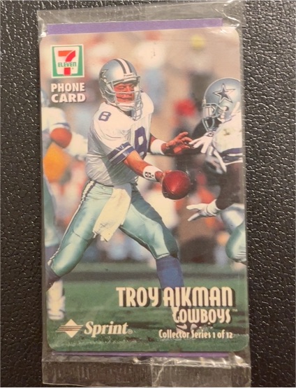 1997 Sprint 7-11 Phone Card #1 Troy Aikman Dallas Cowboys — front