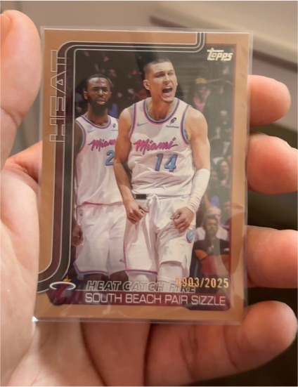 2025-26 Topps #284 Heat Catch Fire South Beach Pair Sizzle Tyler Herro — front