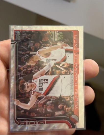 2025-26 Topps #289 Rip City Duo Shines: Young Teammates Excel Shaedon Sharpe — front