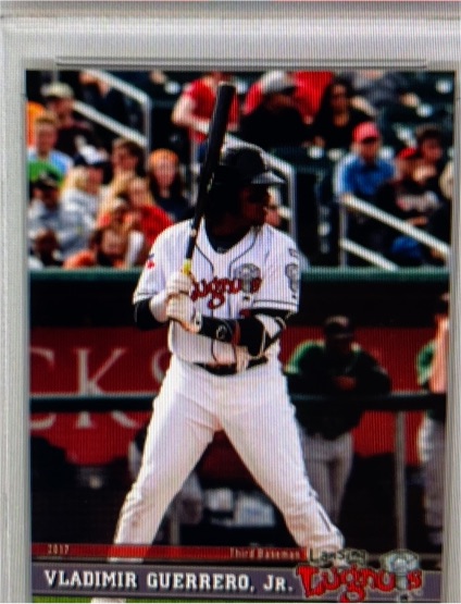 2017 Grandstand Lansing Lugnuts #8 Vladimir Guerrero Jr. — front