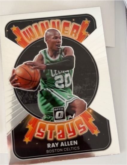2021-22 Donruss Optic #5 Ray Allen Winner Stays Boston Celtics — front