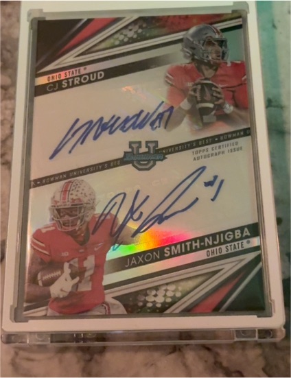 2022 Bowman University Best #B22-JC CJ Stroud & Jaxon Smith-Njigba Dual Autograph — front