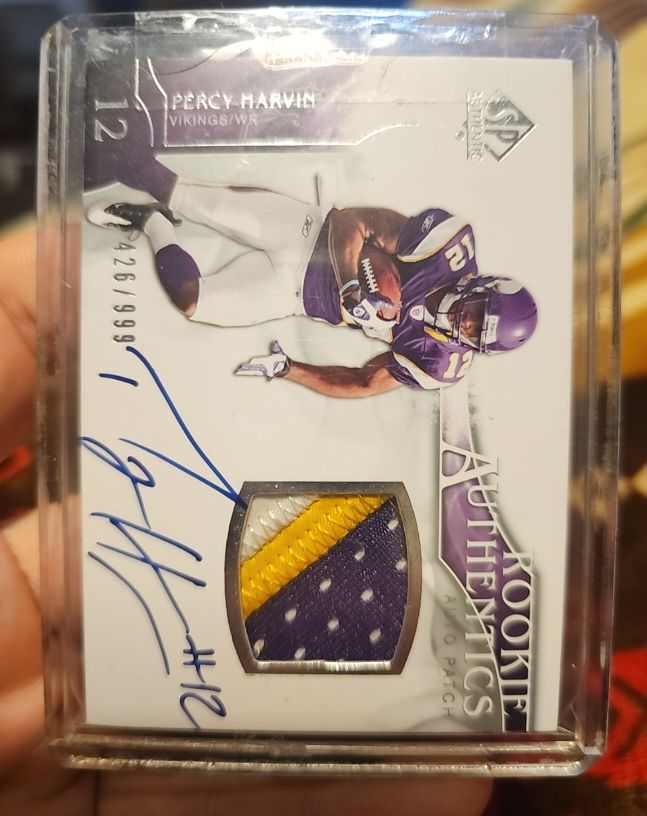 2009 Upper Deck SP Authentic #12 Percy Harvin Rookie Patch Autograph — front