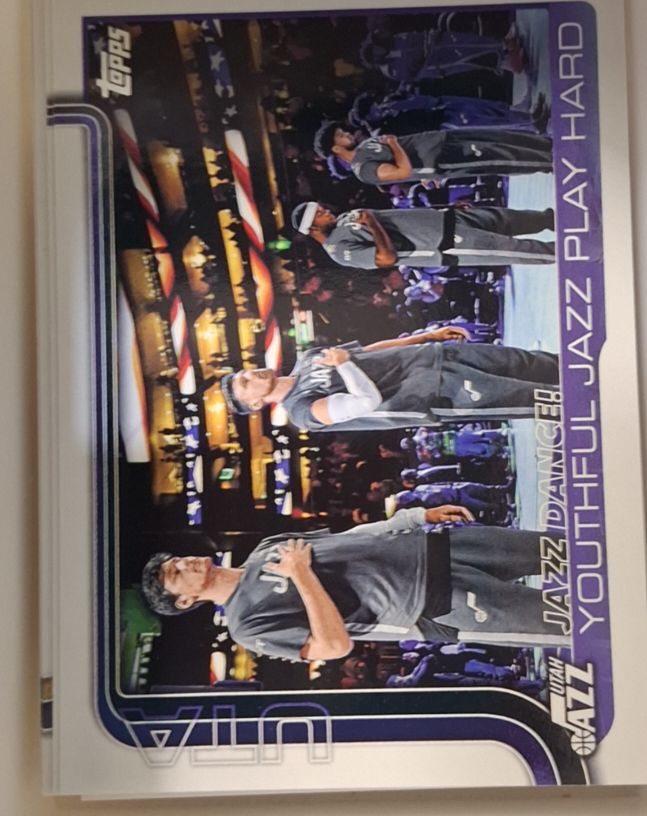 2025-26 Topps #290 Jazz Dance!: Youthful Jazz Play Hard Utah Jazz — front