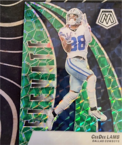2024 Panini Mosaic #13 CeeDee Lamb Elevate Green Mosaic Prizm — front