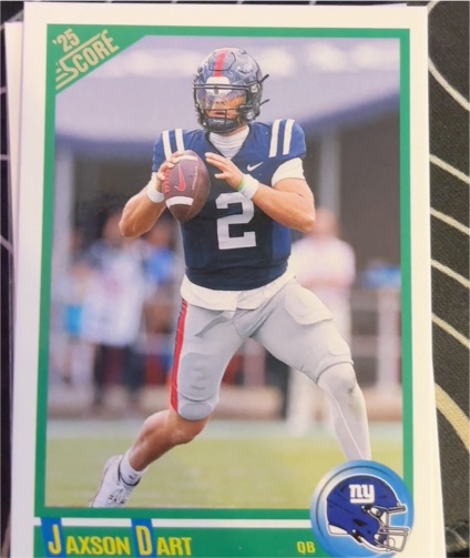 2025 Panini Score #9 Jaxson Dart Anniversary Rookie — front
