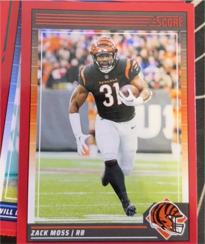 2024 Panini Score #123 Zack Moss — front