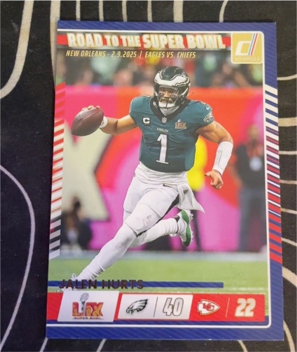 2025 Panini Donruss #1 Jalen Hurts Road to the Super Bowl — front