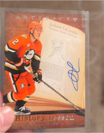 2025-26 Upper Deck Artifacts #HL-10B Jackson LaCombe History Lesson Signatures — front