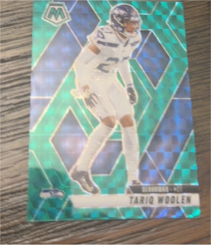 2025 Panini Mosaic #? Tariq Woolen Green Mosaic Prizm — front