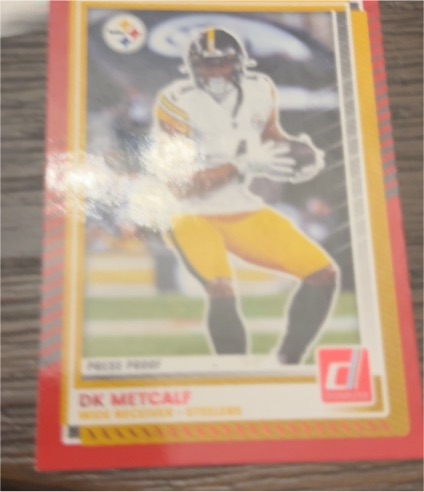 2025 Panini Donruss Football DK Metcalf Purple Press Proof Pittsburgh Steelers — front