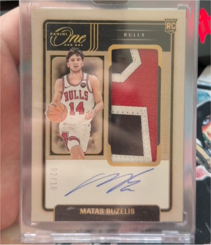 2024-25 Panini One And One #RC Matas Buzelis Rookie Jumbo Jersey Auto — front