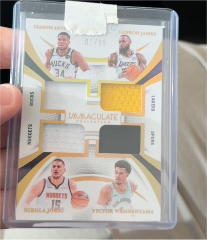 2024-25 Panini Immaculate Collection #IQM-NUG Giannis Antetokounmpo LeBron James Nikola Jokic Victor Wembanyama — front