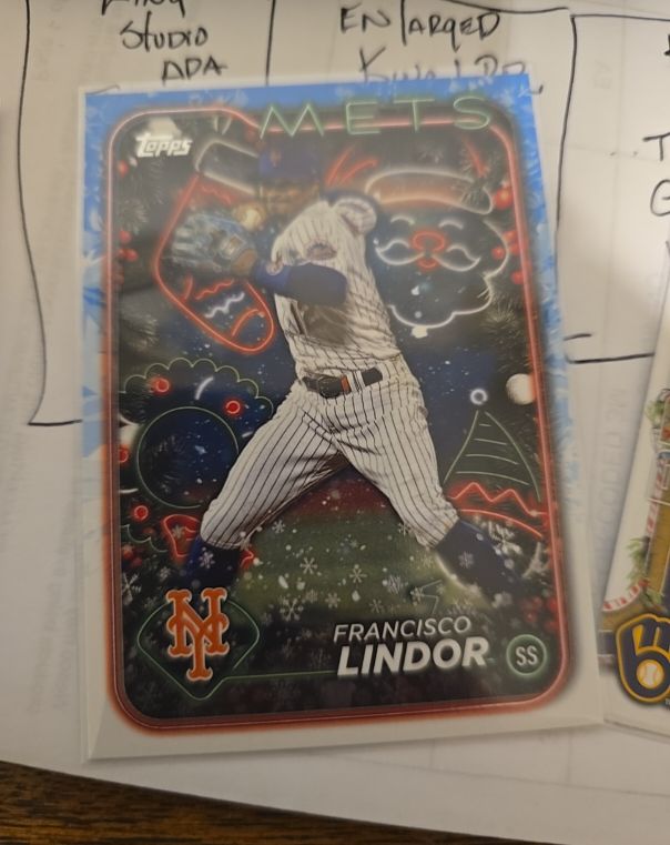 2024 Topps Holiday #H36 Francisco Lindor — front