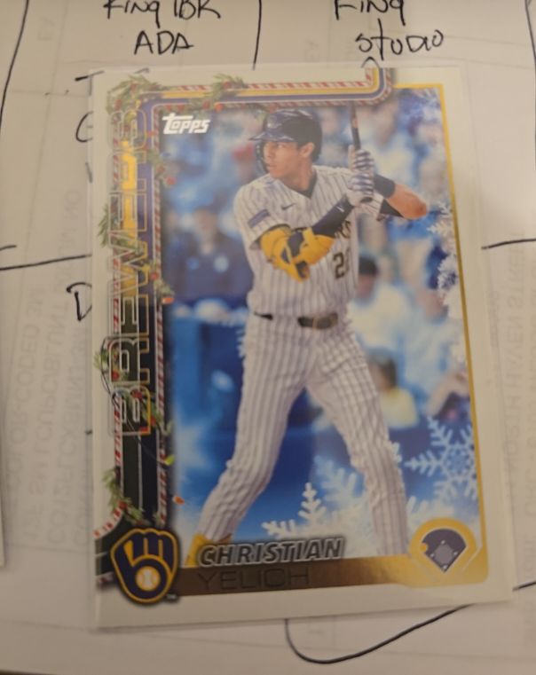 2025 Topps Holiday #H25 Christian Yelich — front
