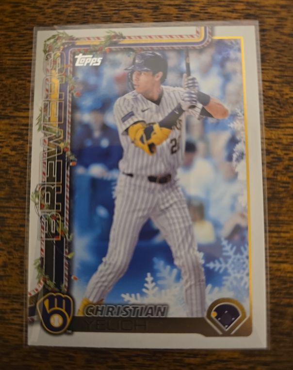 2025 Topps Holiday #H25 Christian Yelich — front