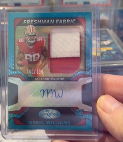 2025 Panini Certified #140 Mykel Williams Freshman Fabric Rookie Patch Auto — front