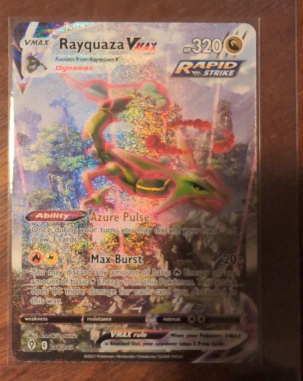 2021 Pokémon Sword & Shield Evolving Skies #218 Rayquaza VMAX — front