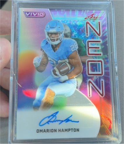 2025 Leaf Vivid #2 Omarion Hampton Neon Acetate Auto — front