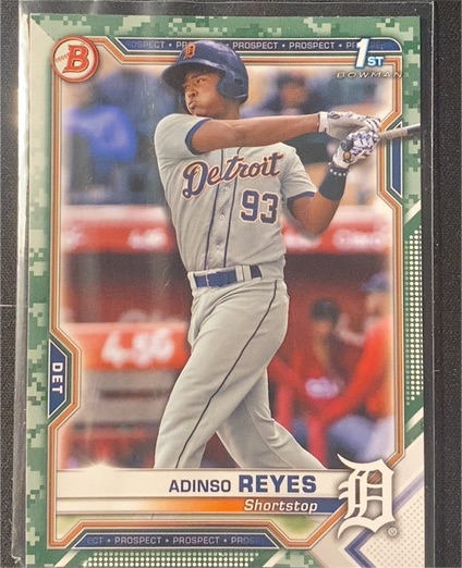 2021 Bowman Prospects Camo #BP-21 Adinso Reyes — front