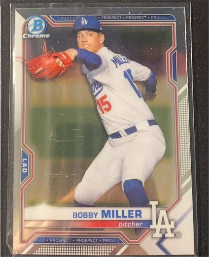 2021 Bowman Chrome #BCP-75 Bobby Miller — front