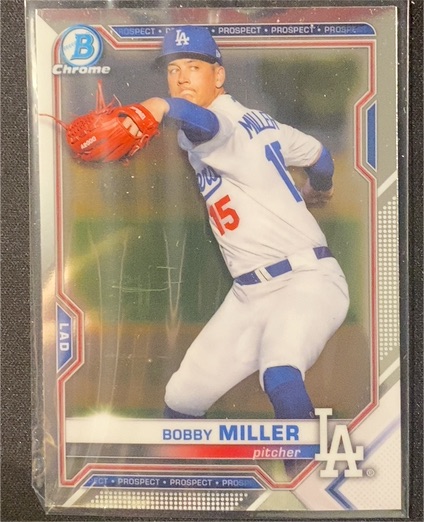2021 Bowman Chrome #BCP-75 Bobby Miller — front