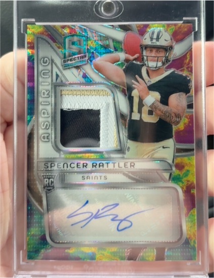 2024 Panini Spectra Aspiring Patch Autographs Spencer Rattler #APA-SRR — front