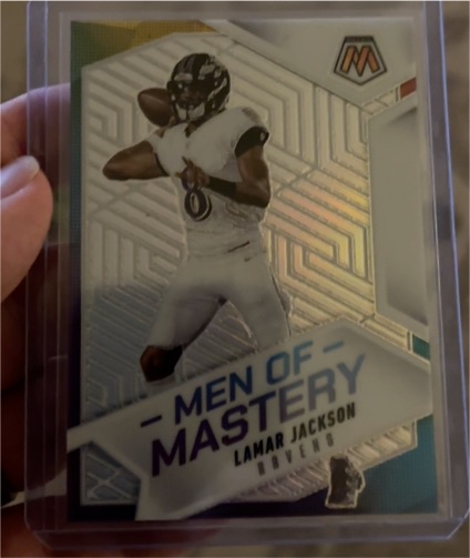 2025 Panini Mosaic #9 Lamar Jackson Men of Mastery — front