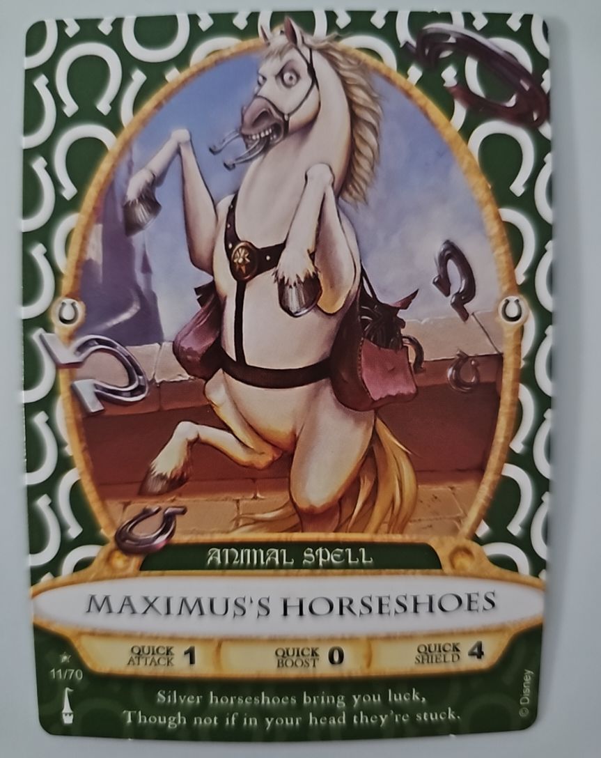 2012 Disney Sorcerers of the Magic Kingdom #11 Maximus's Horseshoes — front