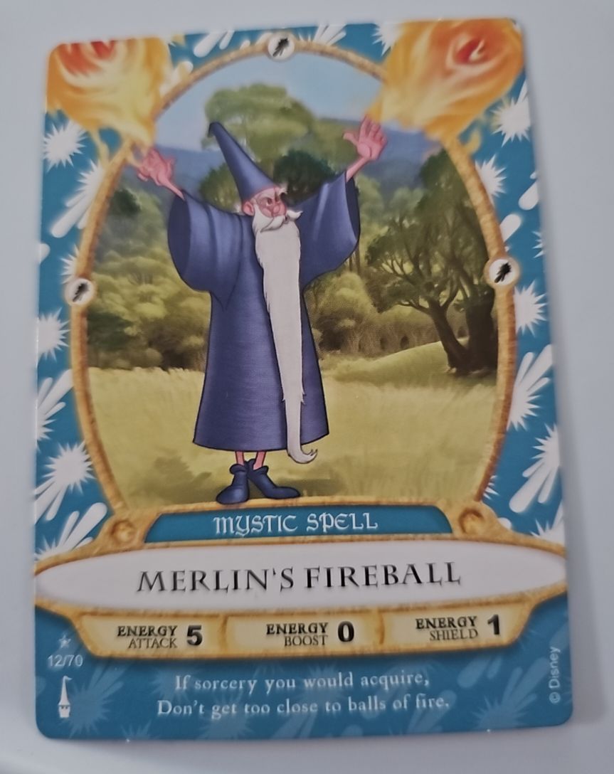 2012 Disney Sorcerers of the Magic Kingdom #12 Merlin's Fireball — front