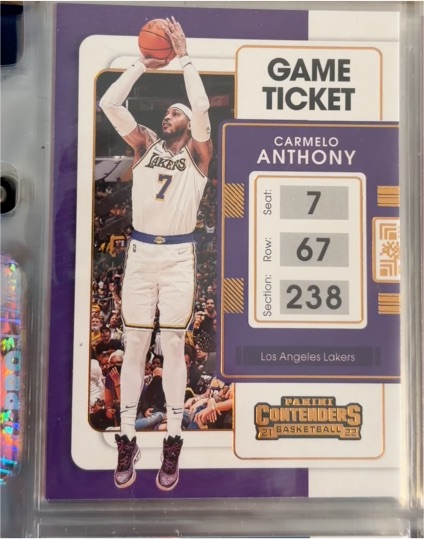 2021-22 Panini Contenders #82 Carmelo Anthony — front