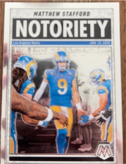 2025 Panini Mosaic #7 Matthew Stafford Notoriety — front