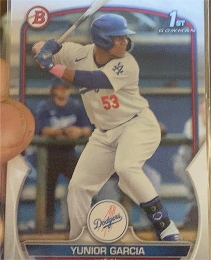 2023 Bowman Prospects #BP-142 Yunior Garcia — front