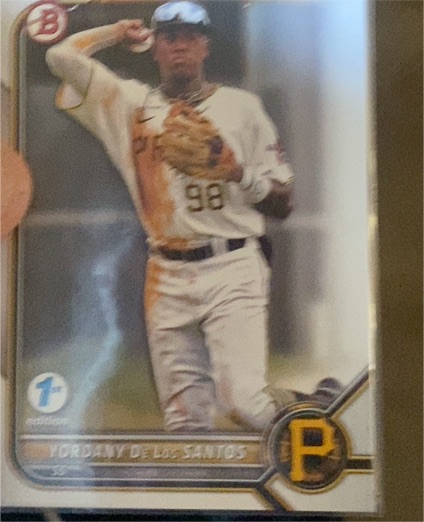 2022 Bowman 1st Edition #BPPF-52 Yordany De Los Santos — front