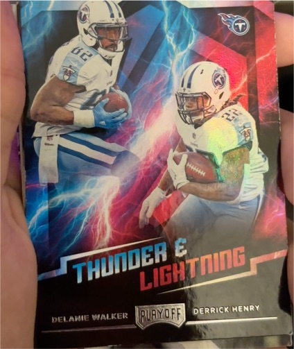 2018 Panini Playoff Thunder & Lightning #19 Delanie Walker / Derrick Henry — front