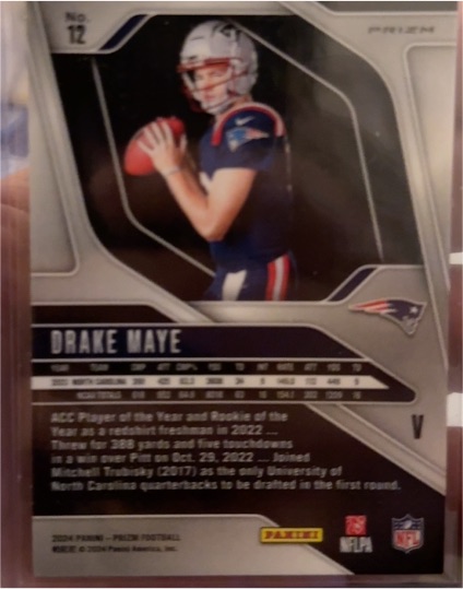 2024 Panini Prizm #12 Drake Maye — front