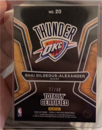 2024-25 Panini Totally Certified #20 Shai Gilgeous-Alexander — front
