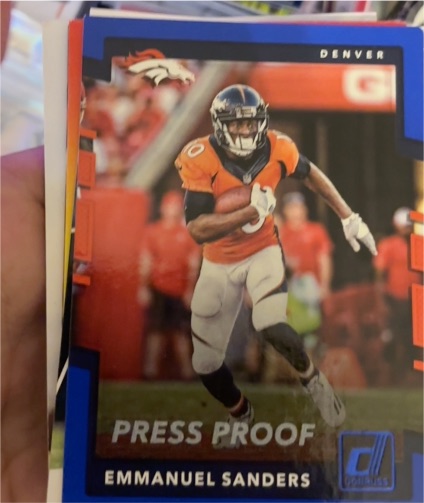 2017 Donruss Press Proof Blue #115 Emmanuel Sanders — front