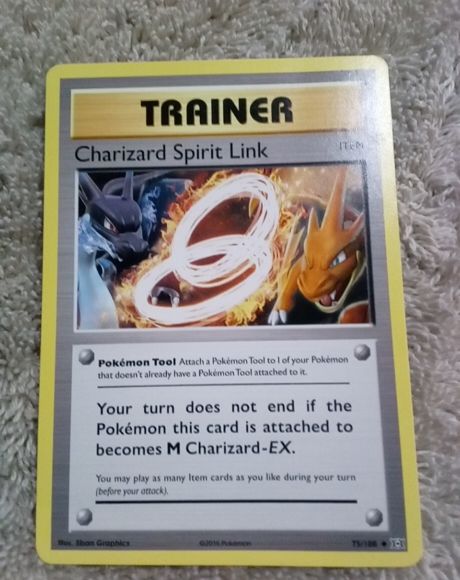 2016 Pokémon XY Evolutions #75 Charizard Spirit Link — front