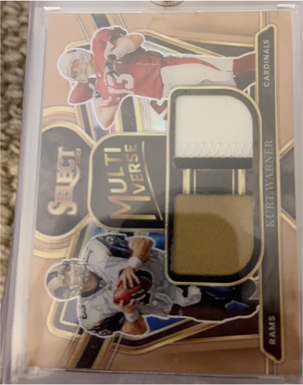 2023 Panini Select Multiverse Dual Patch #MU-RWI Kurt Warner — front